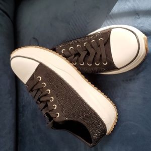 Highfive Bling Lace-Up Low-Top Sneakers Size 8.5